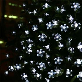 Solar Sakura Small Lantern String Light Outdoor Waterproof Courtyard Arrangement (Option: White-Solar 7meters 50lights)