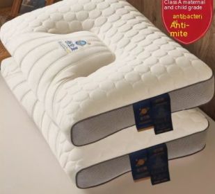 Natural Memory Cervical Protection And Sleep Aid Latex Pillow (Option: Antibacterial gray-High pillow single)