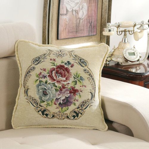 European-style Simple Chenille Flower Pillow Home